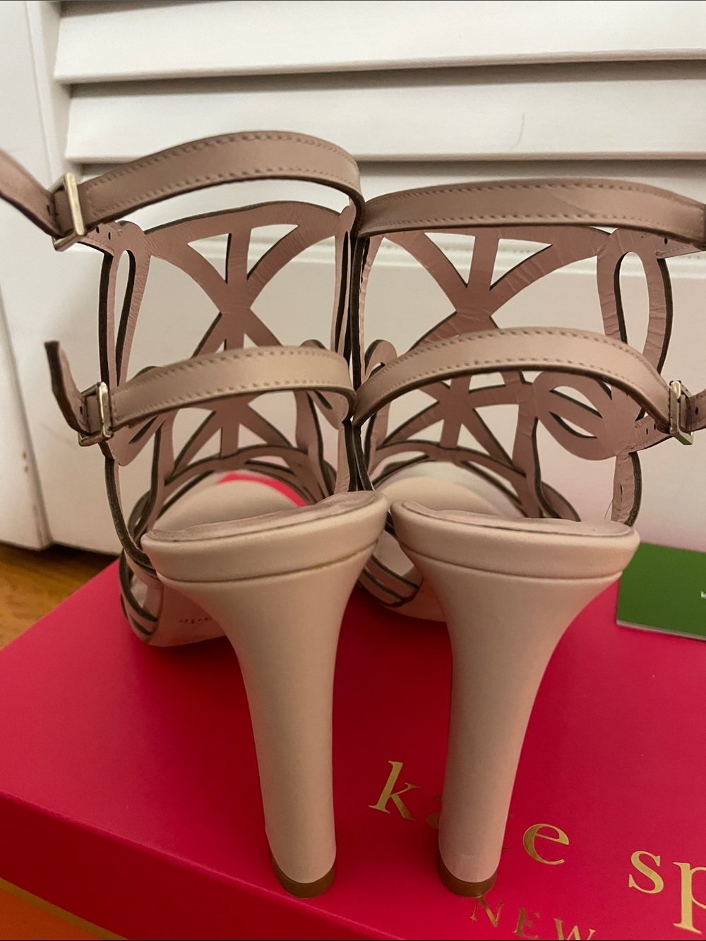 kate spade Nude Blush Laser-Cut High Heel Sandals - Picture 3 of 4